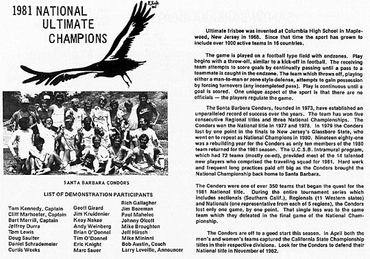 1981 National Ultimate Champions